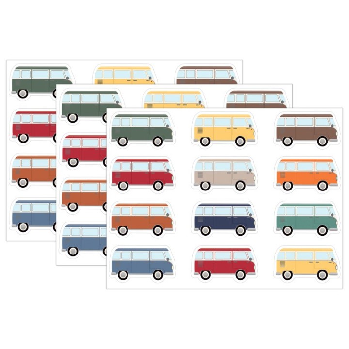 Teacher Created Resources® Moving Mountains Road Trip Camper Vans Mini Accents, 36 Per Pack, 3 Packs