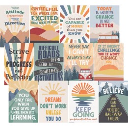 Teacher Created Resources® Moving Mountains Road Trip Positive Sayings Small Poster Pack, 11" x 15-3/4", Pack of 12