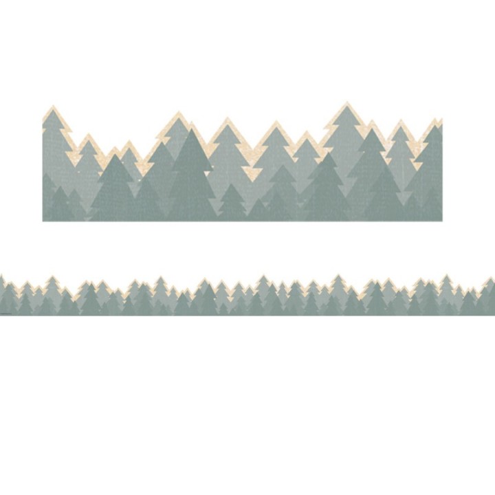 Teacher Created Resources® Moving Mountains Road Trip Trees Die-Cut Border Trim, 35 Feet