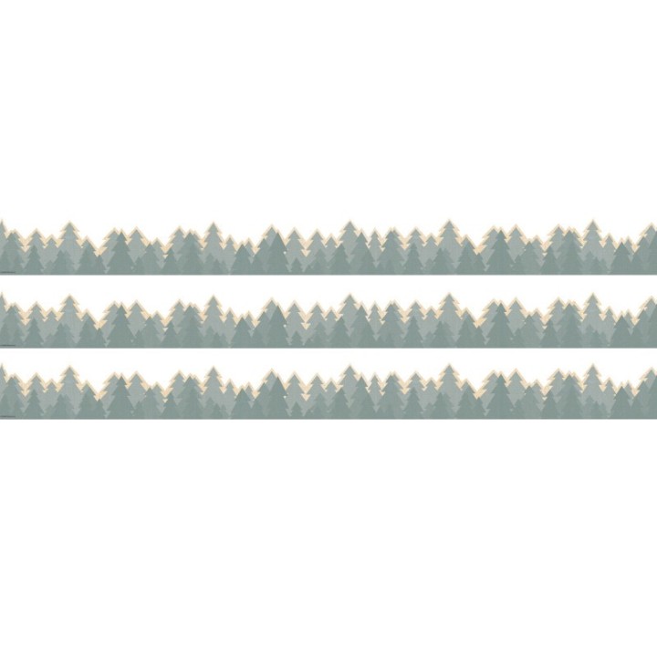 Teacher Created Resources® Moving Mountains Road Trip Trees Die-Cut Border Trim, 35 Feet Per Pack, 3 Packs