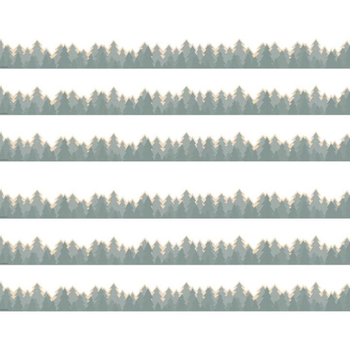 Teacher Created Resources® Moving Mountains Road Trip Trees Die-Cut Border Trim, 35 Feet Per Pack, 6 Packs
