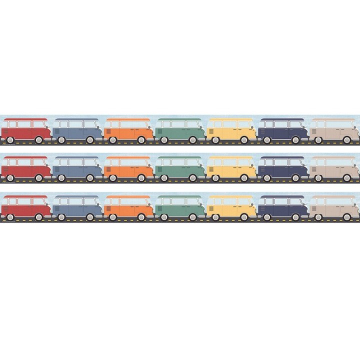 Teacher Created Resources® Moving Mountains Road Trip Camper Vans Straight Border Trim, 35 Feet Per Pack, 3 Packs