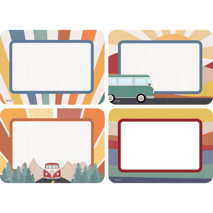 Teacher Created Resources® Moving Mountains Road Trip Name Tags/Labels - Multi-Pack, 3-1/2" x 2-1/2", Pack of 36