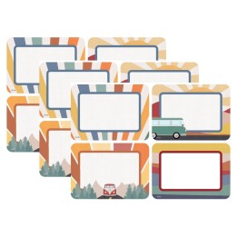 Teacher Created Resources® Moving Mountains Road Trip Name Tags/Labels, Multi-Pack, 3-1/2" x 2-1/2", 36 Per Pack, 3 Packs