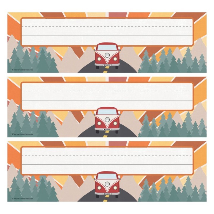 Teacher Created Resources® Moving Mountains Road Trip Flat Name Plates, 36 Per Pack, 3 Packs