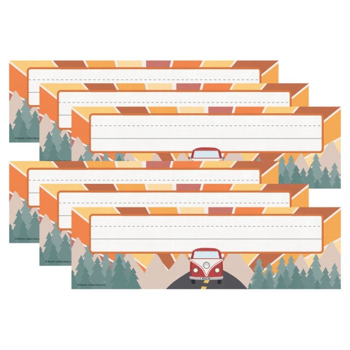 Teacher Created Resources® Moving Mountains Road Trip Flat Name Plates, 36 Per Pack, 6 Packs