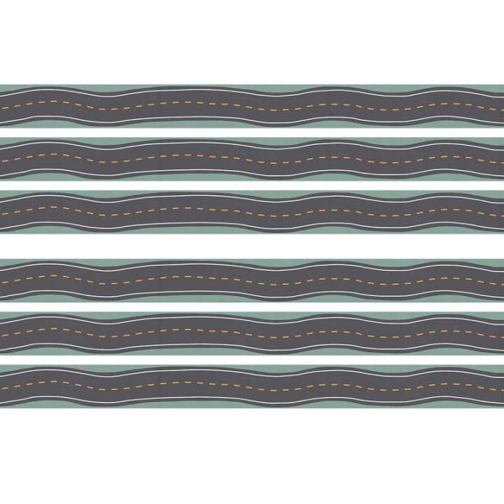 Teacher Created Resources® Road Trip Straight Border Trim, 35 Feet Per Pack, 6 Packs