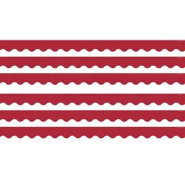 Teacher Created Resources® Cranberry Red Scalloped Border Trim, 35 Feet Per Pack, 6 Packs