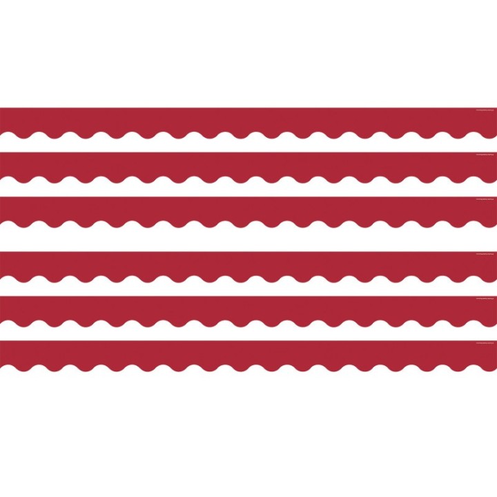 Teacher Created Resources® Cranberry Red Scalloped Border Trim, 35 Feet Per Pack, 6 Packs