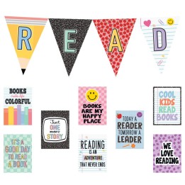 Teacher Created Resources® Cool for School Read Pennants Bulletin Board Set, 12 Pieces
