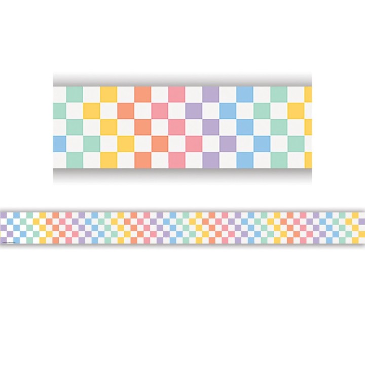 Teacher Created Resources® Cool for School Checkers Straight Border Trim, 35 Feet