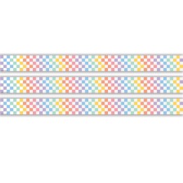 Teacher Created Resources® Cool for School Checkers Straight Border Trim, 35 Feet Per Pack, 3 Packs
