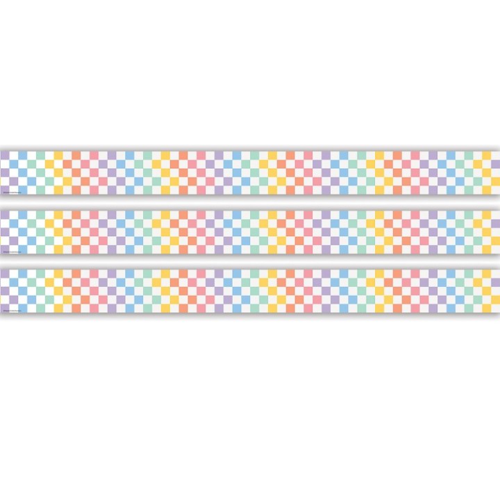 Teacher Created Resources® Cool for School Checkers Straight Border Trim, 35 Feet Per Pack, 3 Packs