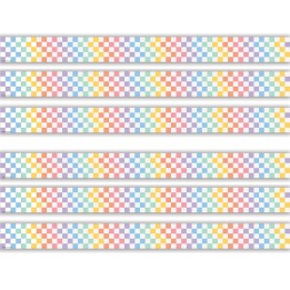 Teacher Created Resources® Cool for School Checkers Straight Border Trim, 35 Feet Per Pack, 6 Packs