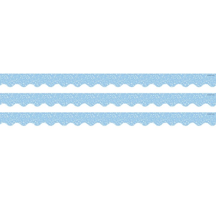 Teacher Created Resources® Composition Blue Scalloped Border Trim, 35 Feet Per Pack, 3 Packs