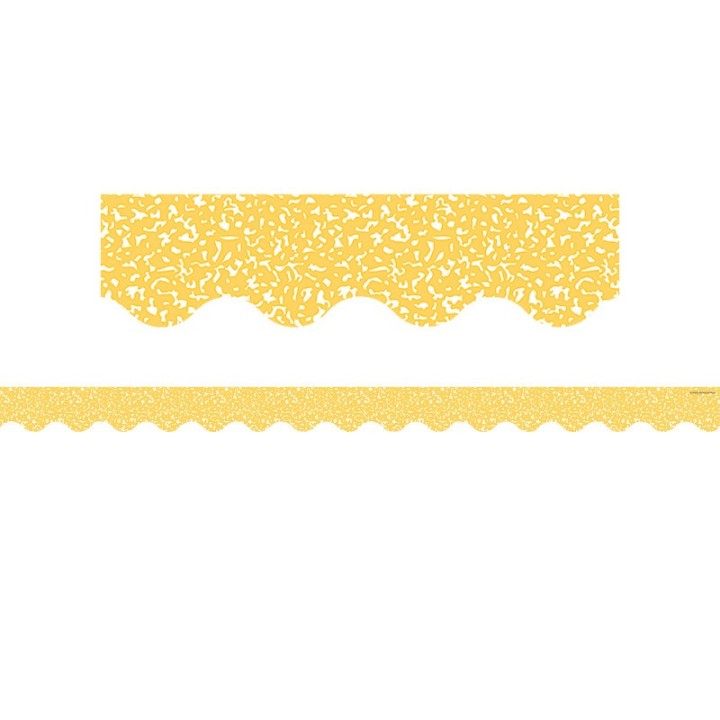 Teacher Created Resources® Composition Yellow Scalloped Border Trim, 35 Feet