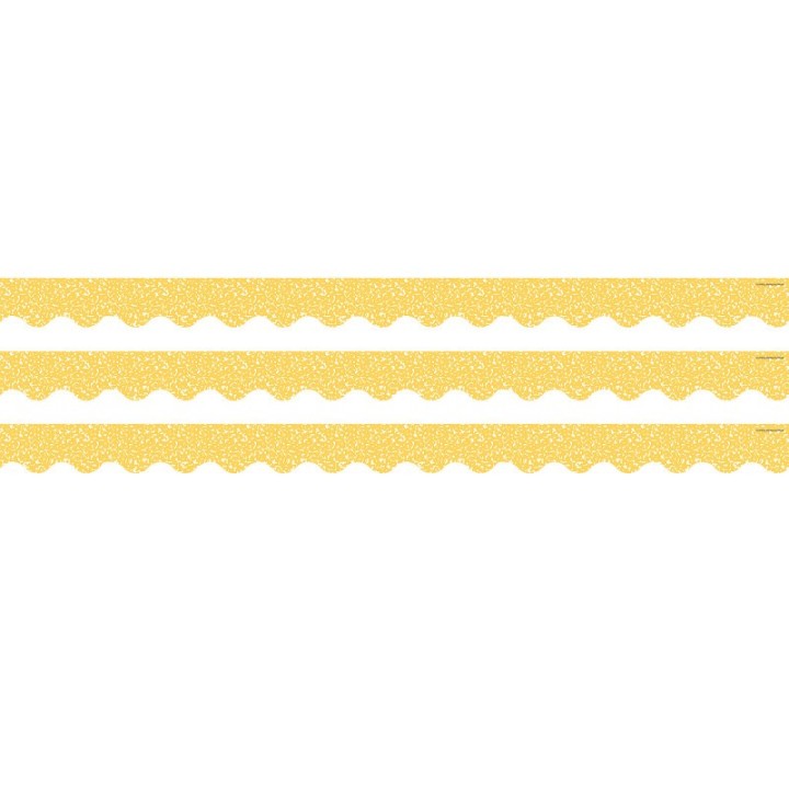 Teacher Created Resources® Composition Yellow Scalloped Border Trim, 35 Feet Per Pack, 3 Packs