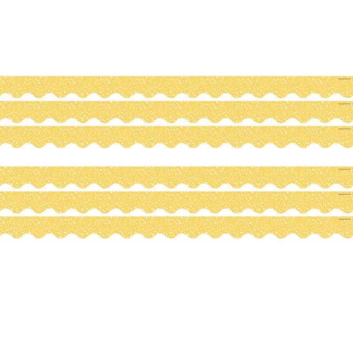 Teacher Created Resources® Composition Yellow Scalloped Border Trim, 35 Feet Per Pack, 6 Packs