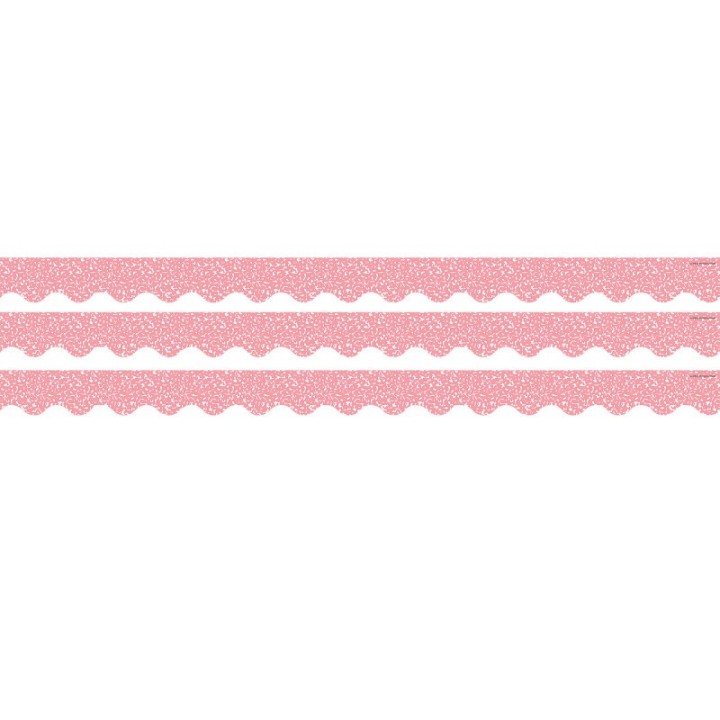 Teacher Created Resources® Composition Pink Scalloped Border Trim, 35 Feet Per Pack, 3 Packs