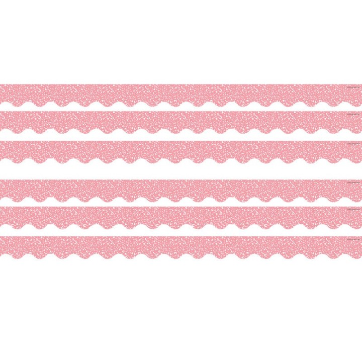 Teacher Created Resources® Composition Pink Scalloped Border Trim, 35 Feet Per Pack, 6 Packs