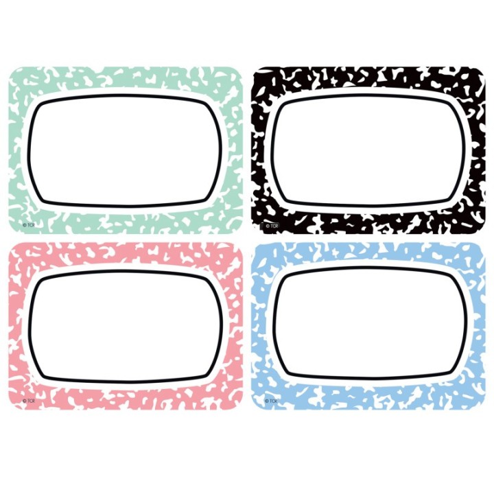 Teacher Created Resources® Cool for School Name Tags/Labels - Multi-Pack, 3-1/2" x 2-1/2", Pack of 36