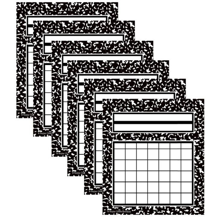 Teacher Created Resources® Cool for School Composition Incentive Charts, 36 Per Pack, 6 Packs
