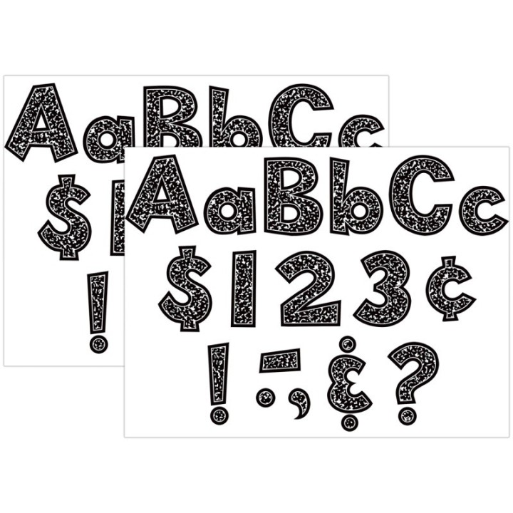 Teacher Created Resources® Composition 4" Fun Font Letters Combo Pack, 162 Pieces Per Pack, 2 Packs
