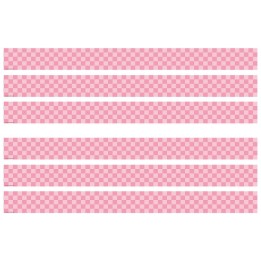 Teacher Created Resources® Cool for School Pink Checkers Straight Border Trim, 35 Feet Per Pack, 6 Packs
