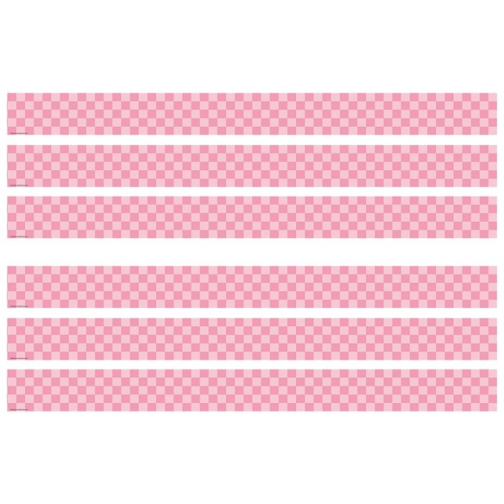 Teacher Created Resources® Cool for School Pink Checkers Straight Border Trim, 35 Feet Per Pack, 6 Packs