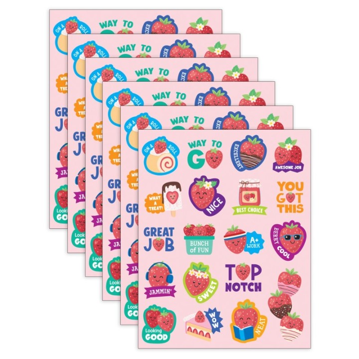 Teacher Created Resources® Strawberry Smelly Stickers, 114 Per Pack, 6 Packs
