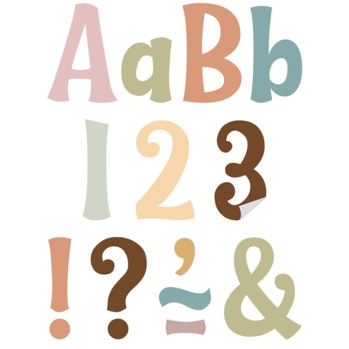Teacher Created Resources® Calming Colors 4" Wild Whimsy Self-Adhesive Letters, 222 Pieces