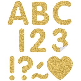 Teacher Created Resources® Gold Glitz 2" Self-Adhesive Letters Uppercase, 276 Pieces