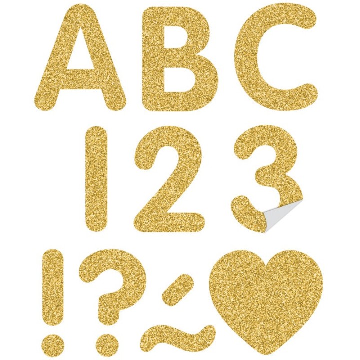 Teacher Created Resources® Gold Glitz 2" Self-Adhesive Letters Uppercase, 276 Pieces