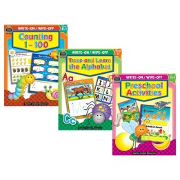Teacher Created Resources® Early Learning Write & Wipe Activity Book Kit – Alphabet, Numbers & Preschool Skills