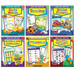 Teacher Created Resources® Early Learning Essentials Write & Wipe Activity Book Kit – Literacy, Math, and Fine Motor Skills