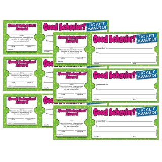 Scholastic Teaching Solutions Ticket Awards Good Behavior, 100 Per Pack, 6 Packs
