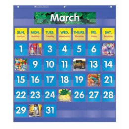 Scholastic Teaching Solutions Monthly Calendar Pocket Chart, 61 Pieces