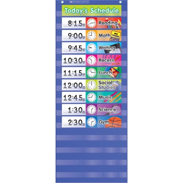 Scholastic Teaching Solutions Daily Schedule Pocket Chart, 17 pieces