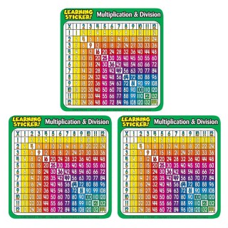 Scholastic Teaching Solutions Multiplication-Division Learning Stickers, 4", 20 Per Pack, 3 Packs