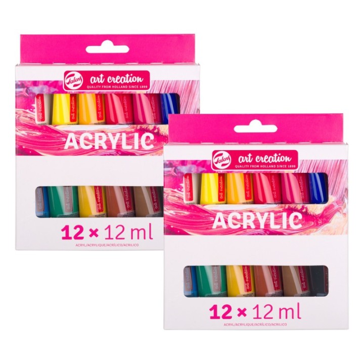 Talens Art Creation Acrylic Set, 12mL, 12 Per Set, 2 Sets