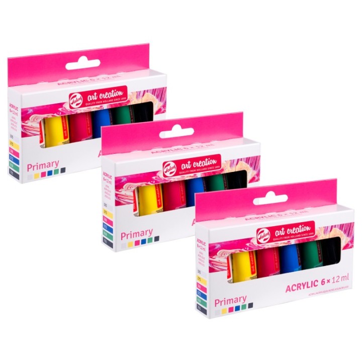 Talens Art Creation Acrylic Set, 12mL, Metallic, 6 Per Set, 3 Sets