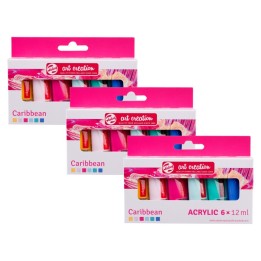 Talens Art Creation Acrylic Set, 12mL, Caribbean, 6 Per Set, 3 Sets