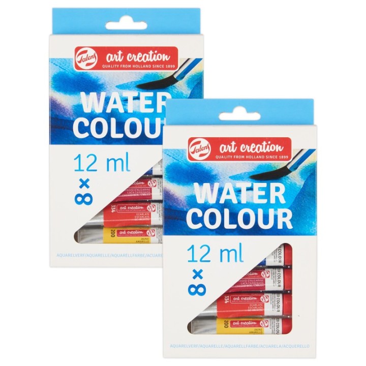 Talens Art Creation Watercolor Set, 12mL, 8 Per Set, 2 Sets