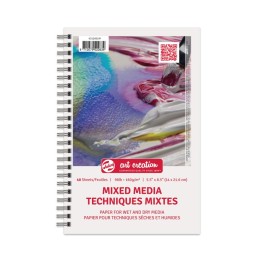 Talens Art Creation Mixed Media Paper Pad, Spiral Bound, 98lbs, 5.5" x 8.5", 40 Sheets
