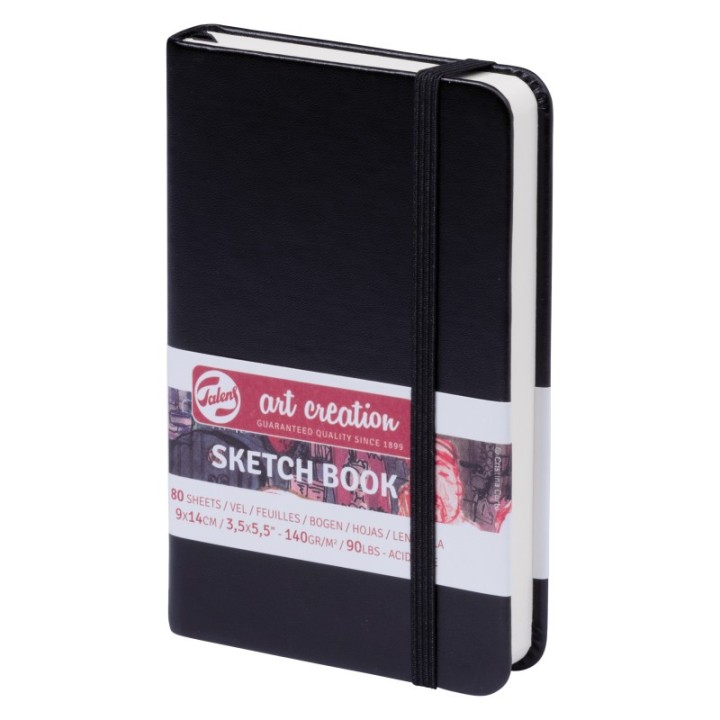 Talens Art Creation Sketchbook, 80 Sheets, 90lbs, Black Cover, 3.5" x 5.5"