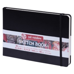 Talens Art Creation Sketchbook, 80 Sheets, 90lbs, Black Cover, 8.3" x 5.8" (A5)