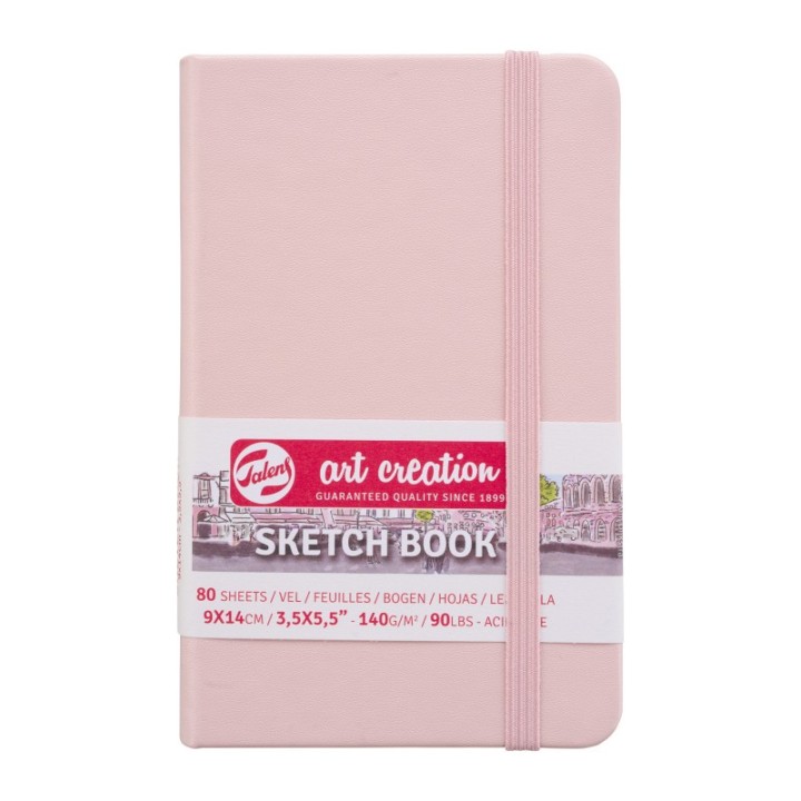 Talens Art Creation Sketchbook, 80 Sheets, 90lbs, Pastel Pink Cover, 3.5" x 5.5"