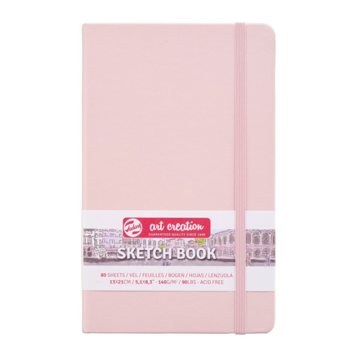 Talens Art Creation Sketchbook, 80 Sheets, 90lbs, Pastel Pink Cover, 5.1" x 8.3"