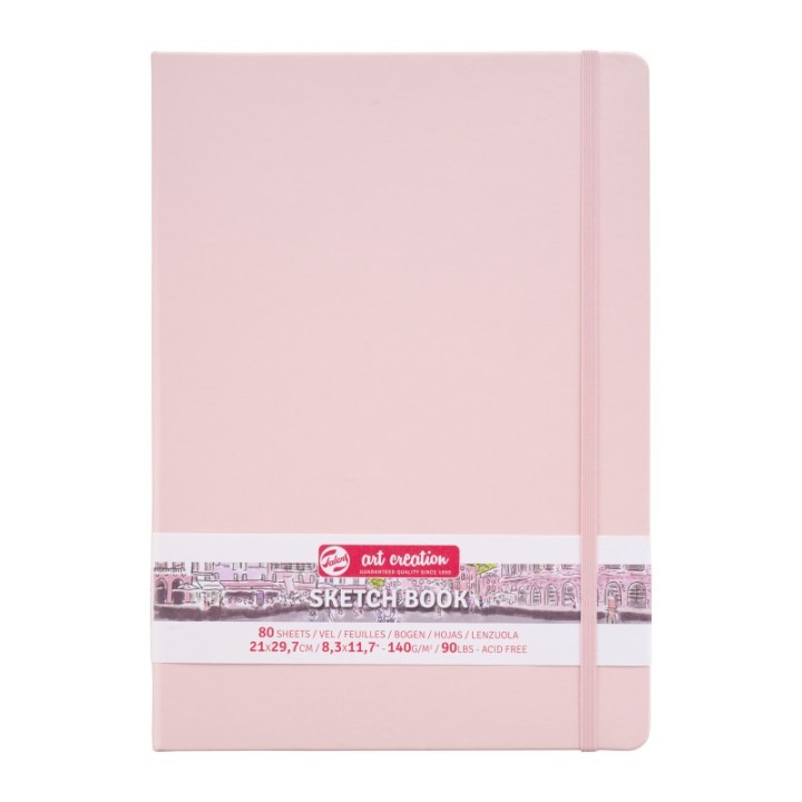 Talens Art Creation Sketchbook, 80 Sheets, 90lbs, Pastel Pink Cover, 8.3" x 11.7" (A4)