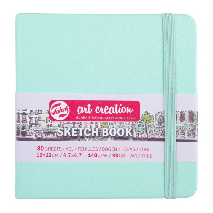 Talens Art Creation Sketchbook, 80 Sheets, 90lbs, Fresh Mint Cover, 4.7" x 4.7"